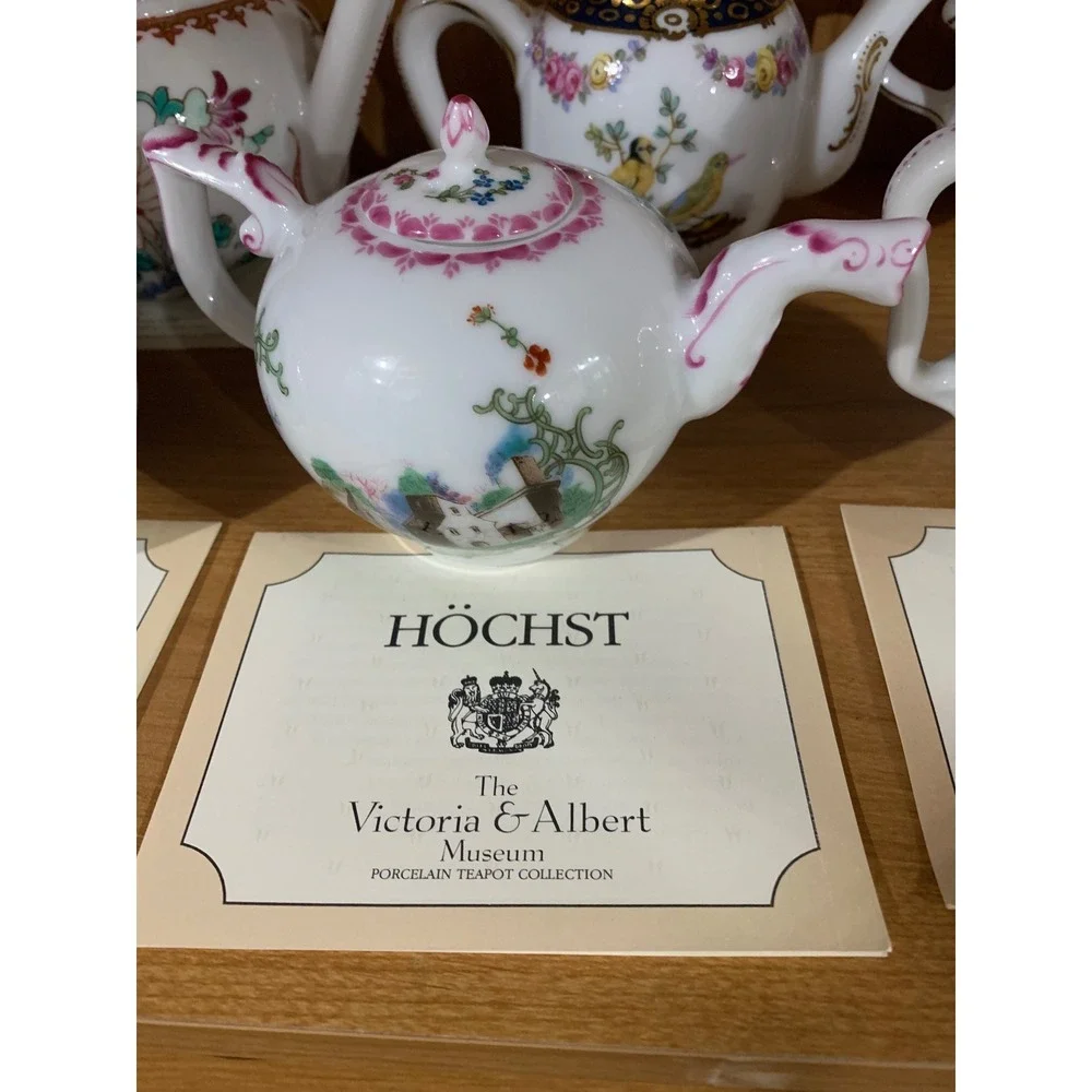 Franklin Mint Rare Porcelain Teapot Cottage French Country Minimalist Luxe 11 pc